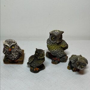 Vintage Set of Four Owl Figurines